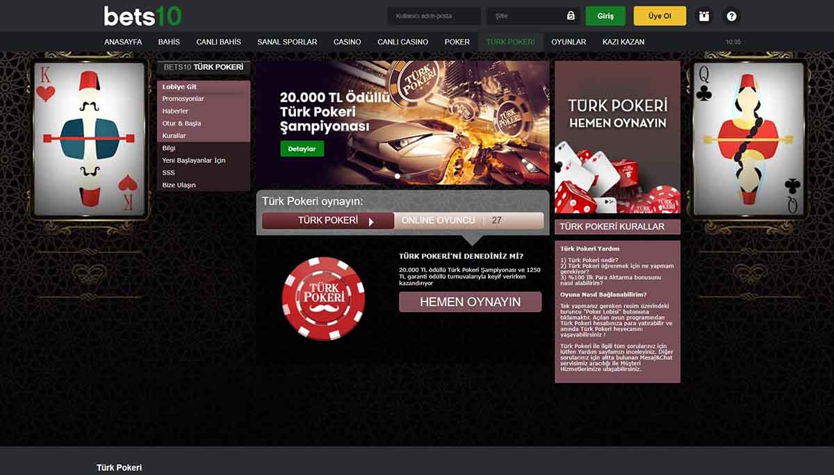 bets10 türk pokeri